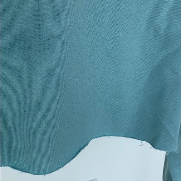 Topshop Cropped Sweatshirt Light Blue - Picture 4 of 5